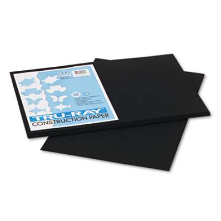 Pacon Tru-Ray Construction Paper, 76lb, 12 x 18, Black, 50/Pack (103061)