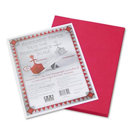 Pacon Riverside Construction Paper, 76lb, 9 x 12, Red, 50/Pack (103590)