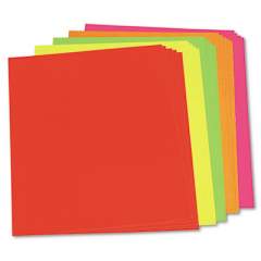 Pacon Neon Color Poster Board, 22 x 28, Lemon, Lime, Orange, Pink, Red, 25/Carton (104234)
