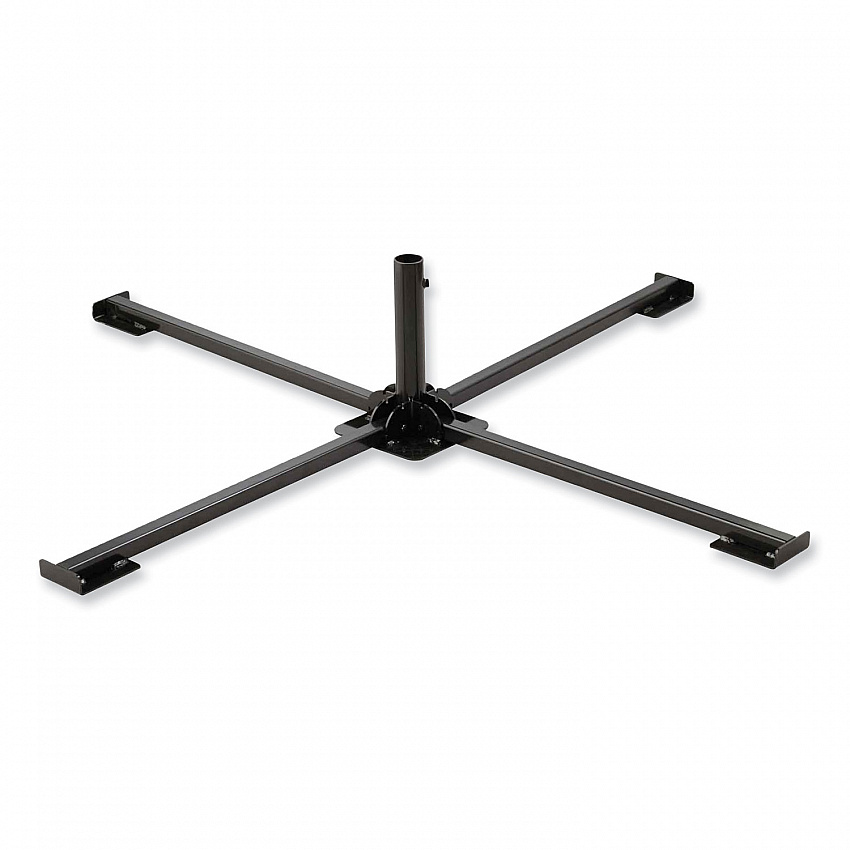 Shax 6190 Umbrella Stand, 1.65" Cylinder with Set Screw Clamp, Metal, 48 x 48 x 10, Black (12990)