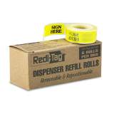 Redi-Tag Arrow Message Page Flag Refills, "Sign Here", Yellow, 6 Rolls of 120 Flags (91001)