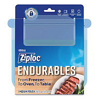 Endurables Silicone Pouches, Medium, 16 oz, 4.4" x 7.9", Clear, 8/Carton (339966)