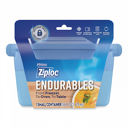 Endurables Resusable Silicone Container, 2 Cups, 4.4 x 3.6 x 6.7, Clear, 4/Carton (339968)