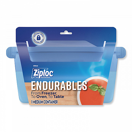 Endurables Resusable Silicone Container, 4 Cups, 5.4 x 4.5 x 8.4, Clear, 4/Carton (339969)