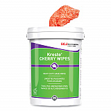 Kresto Cherry Wipes, Cloth, 1-Ply, 7.92 x 5.74, Cherry Scent, Red/White, 70/Pack, 6 Packs/Carton (KCW70W)