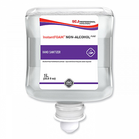 InstantFOAM Non-Alcohol PURE Hand Sanitizer, 1 L Refill Cartridge, Unscented, 6/Carton (55857)