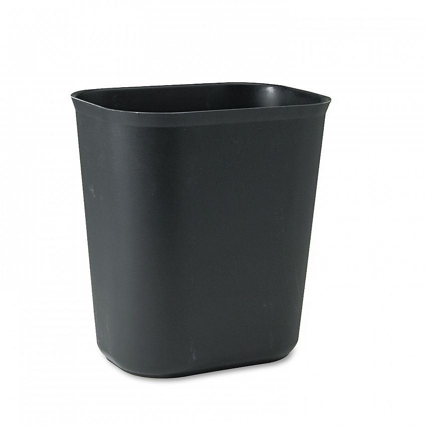Fiberglass Wastebasket, 3.5 gal, Fiberglass, Black (254100BK)