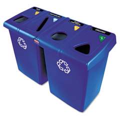 Rubbermaid Commercial Glutton Recycling Station, Four-Stream, 92 gal, Blue (1792372)