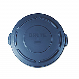BRUTE Self-Draining Flat Top Lids for 20 gal Round BRUTE Containers, 19.88" Diameter, Gray (261960GRA)