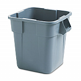 Square Brute Container, 28 gal, Polyethylene, Gray (352600GY)