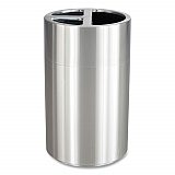 Triple Recycling Receptacle, 40 gal, Steel, Brushed Aluminum (9941SS)