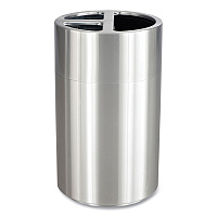 Triple Recycling Receptacle, 40 gal, Steel, Brushed Aluminum (9941SS)