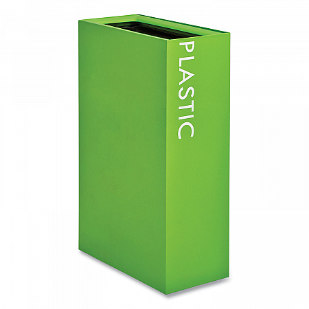 Mixx Recycling Center Rectangular Receptacle, 29 gal, Steel, Green (9448GN)