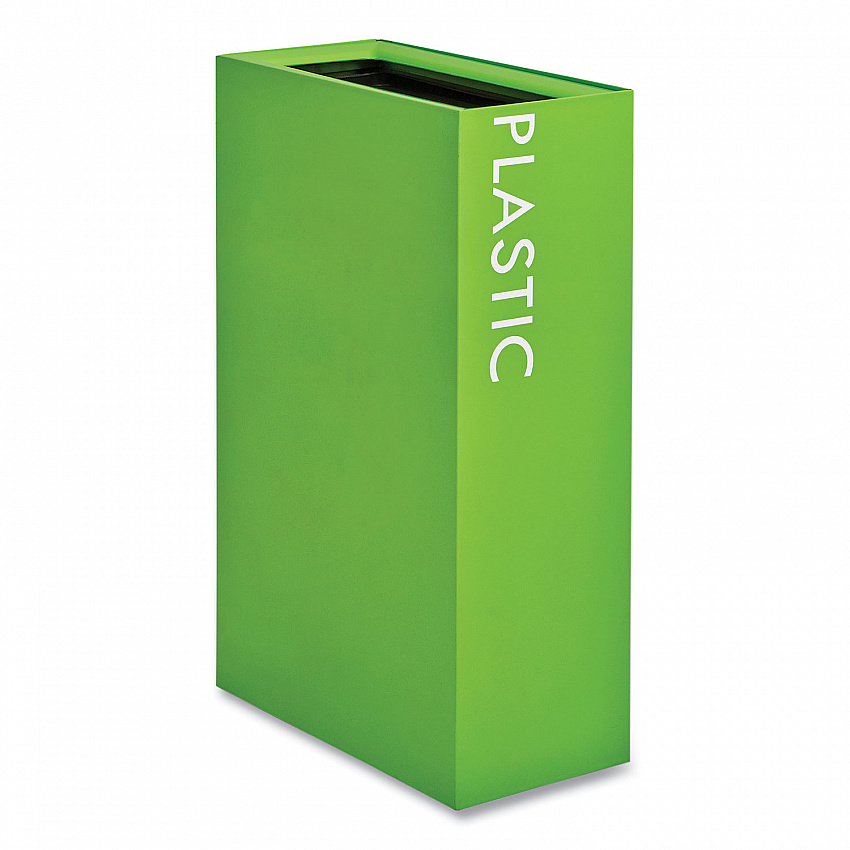 Mixx Recycling Center Rectangular Receptacle, 29 gal, Steel, Green (9448GN)