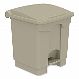 Plastic Step-On Receptacle, 8 gal, Metal, Tan (9924TN)