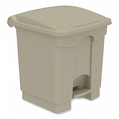 Plastic Step-On Receptacle, 8 gal, Metal, Tan (9924TN)