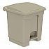 Plastic Step-On Receptacle, 8 gal, Metal, Tan (9924TN)