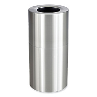 Single Recycling Receptacle, 20 gal, Steel, Brushed Aluminum (9942SS)
