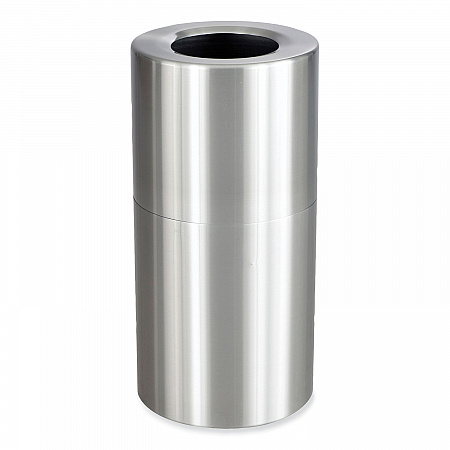 Single Recycling Receptacle, 20 gal, Steel, Brushed Aluminum (9942SS)