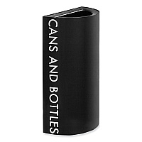 Mixx Recycling Center Half-Round Receptacle, 23 gal, Steel, Black (9447BL)
