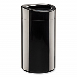 Open Top Oval Waste Receptacle, 14 gal, Steel, Black (9921BL)