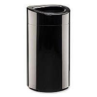 Open Top Oval Waste Receptacle, 14 gal, Steel, Black (9921BL)
