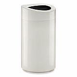 Open Top Oval Waste Receptacle, 14 gal, Steel, White (9921WH)