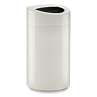 Open Top Oval Waste Receptacle, 14 gal, Steel, White (9921WH)