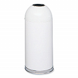 Open Top Dome Receptacle, 15 gal, Steel, White (9639WH)