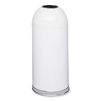 Open Top Dome Receptacle, 15 gal, Steel, White (9639WH)