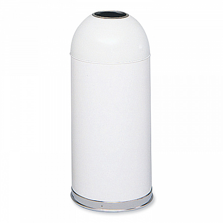 Open Top Dome Receptacle, 15 gal, Steel, White (9639WH)