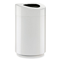 Open Top Round Waste Receptacle, 30 gal, Steel, White (9920WH)