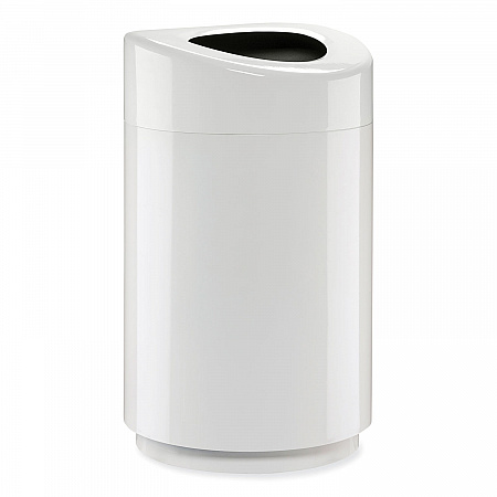 Open Top Round Waste Receptacle, 30 gal, Steel, White (9920WH)