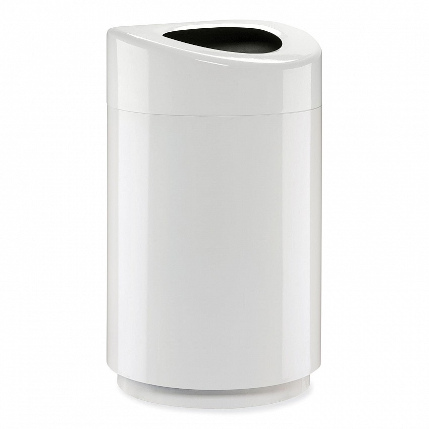 Open Top Round Waste Receptacle, 30 gal, Steel, White (9920WH)