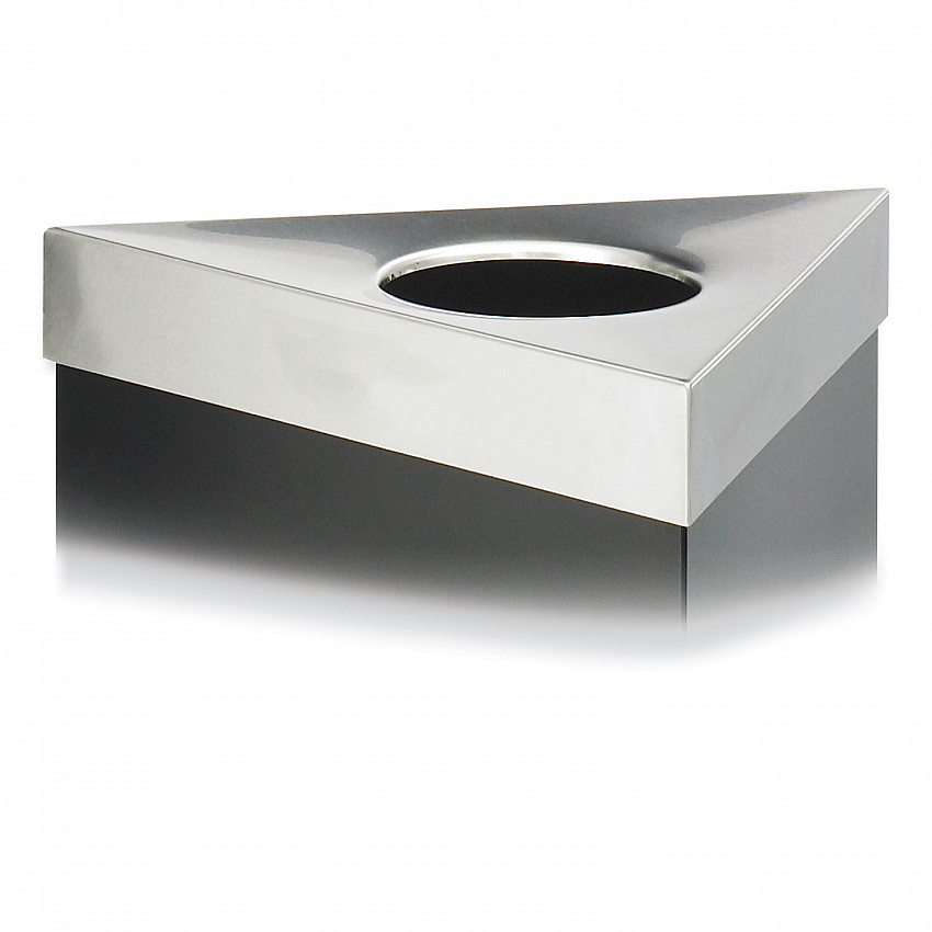 Trifecta Waste Receptacle Lid, No Inscription, 20w x 20d x 3h, Stainless Steel (9560BL)