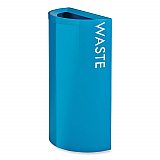 Mixx Recycling Center Half-Round Receptacle, 23 gal, Steel, Blue (9447BU)
