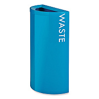 Mixx Recycling Center Half-Round Receptacle, 23 gal, Steel, Blue (9447BU)
