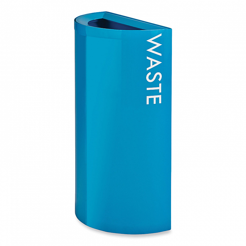 Mixx Recycling Center Half-Round Receptacle, 23 gal, Steel, Blue (9447BU)
