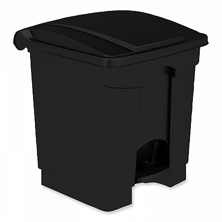 Plastic Step-On Receptacle, 8 gal, Metal, Black (9924BL)