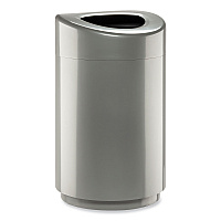 Open Top Round Waste Receptacle, 30 gal, Steel, Silver (9920SL)