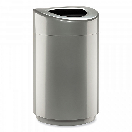Open Top Round Waste Receptacle, 30 gal, Steel, Silver (9920SL)