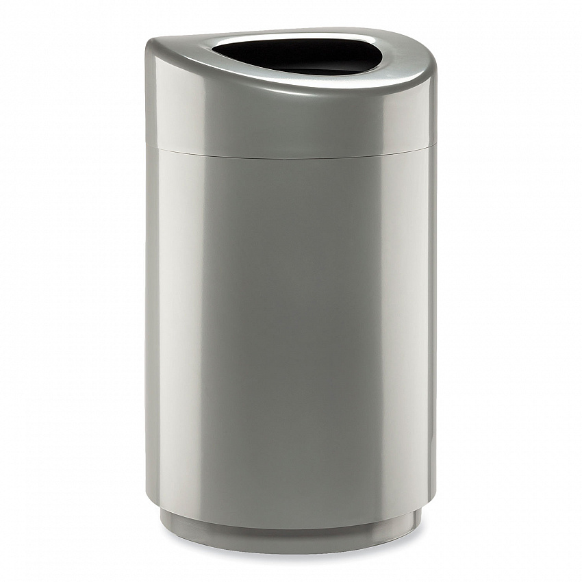 Open Top Round Waste Receptacle, 30 gal, Steel, Silver (9920SL)