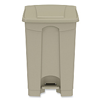 Plastic Step-On Receptacle, 12 gal, Plastic, Tan (9925TN)