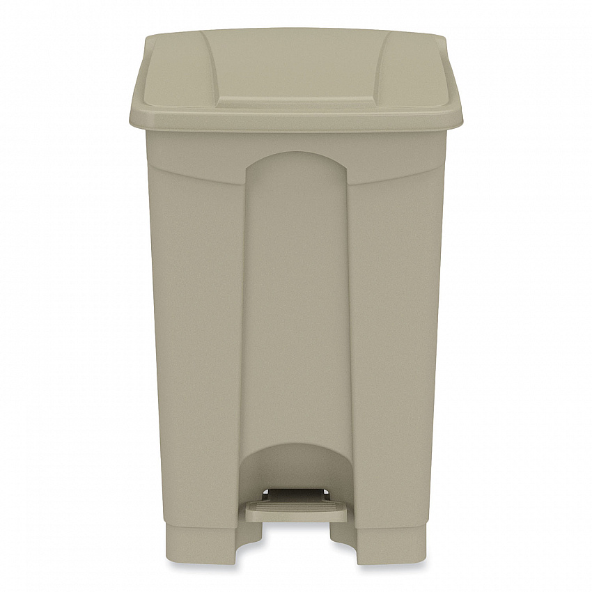 Plastic Step-On Receptacle, 12 gal, Plastic, Tan (9925TN)