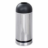 Waste Receptacle, 15 gal, Steel, Stainless Steel/Black (9871)