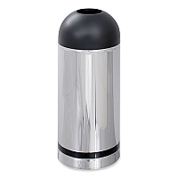 Waste Receptacle, 15 gal, Steel, Stainless Steel/Black (9871)