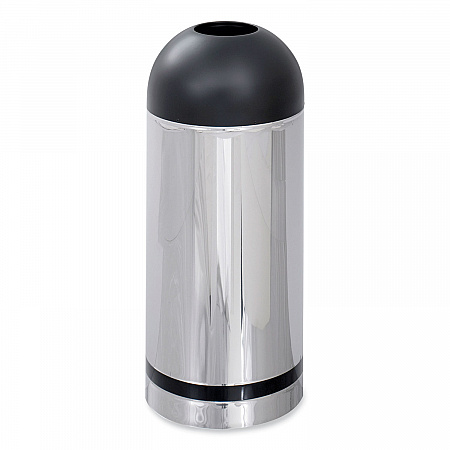Waste Receptacle, 15 gal, Steel, Stainless Steel/Black (9871)