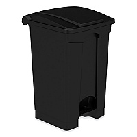 Plastic Step-On Receptacle, 12 gal, Plastic, Black (9925BL)