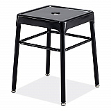 Steel GuestBistro Stool, Backless, Supports Up to 250 lb, 18" Seat Height, Black Seat, Black Base (6604BL)