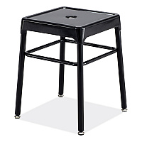Steel GuestBistro Stool, Backless, Supports Up to 250 lb, 18" Seat Height, Black Seat, Black Base (6604BL)